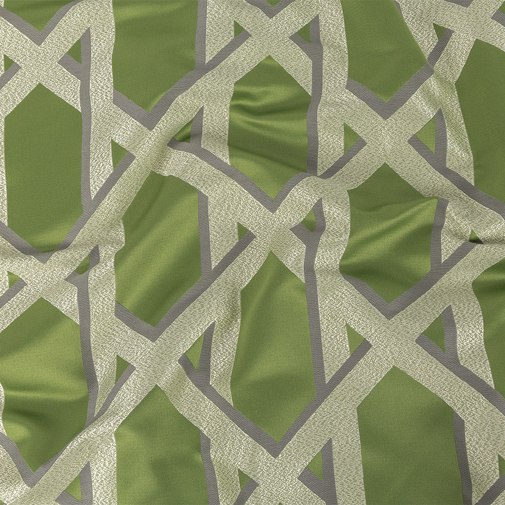 Drapery Jacquard - Kiwi Geometric Lattice - British Imported Drapery Jacquard - Kiwi Geometric Lattice - British Imported