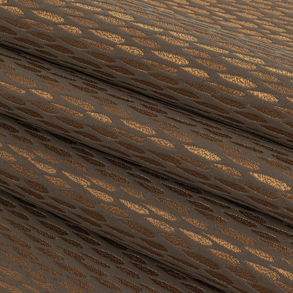 Luminous Drapery Jacquard - Bronze Raindrops - British Imported Folded Luminous Drapery Jacquard - Bronze Raindrops - British Imported Folded