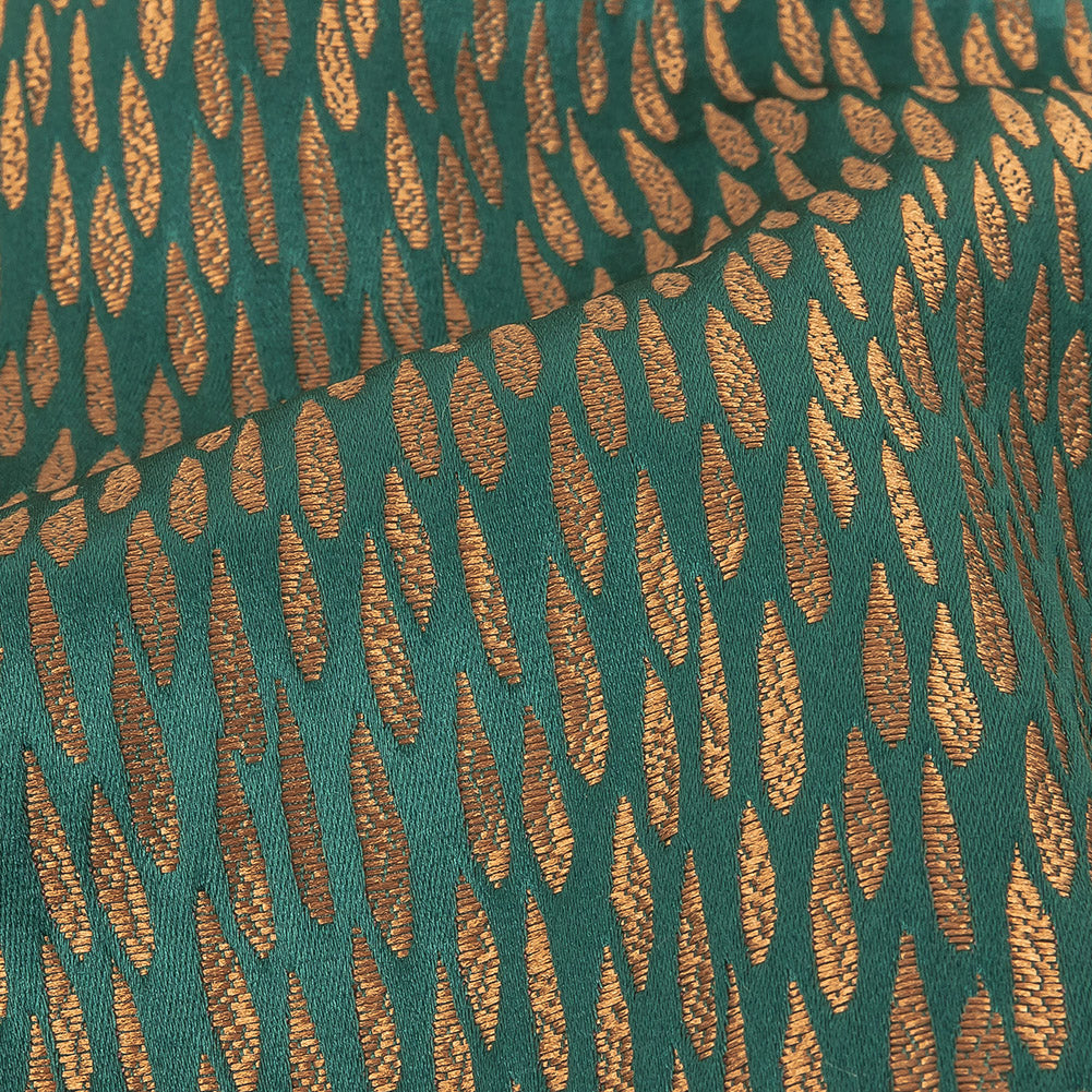 Luminous Drapery Jacquard - Emerald Raindrops - British Imported Detail Luminous Drapery Jacquard - Emerald Raindrops - British Imported Detail