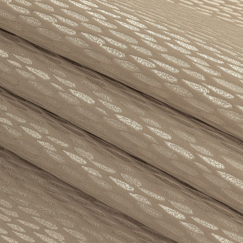 Luminous Drapery Jacquard - Fawn Raindrops - British Imported Folded Luminous Drapery Jacquard - Fawn Raindrops - British Imported Folded