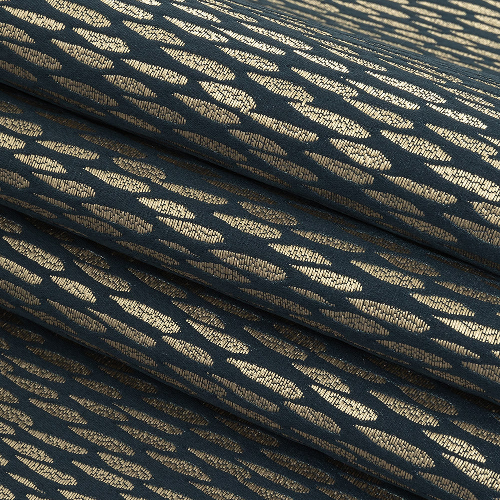 Luminous Drapery Jacquard - Ink Raindrops - British Imported Folded Luminous Drapery Jacquard - Ink Raindrops - British Imported Folded