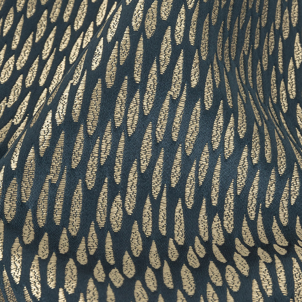 Luminous Drapery Jacquard - Ink Raindrops - British Imported Detail Luminous Drapery Jacquard - Ink Raindrops - British Imported Detail
