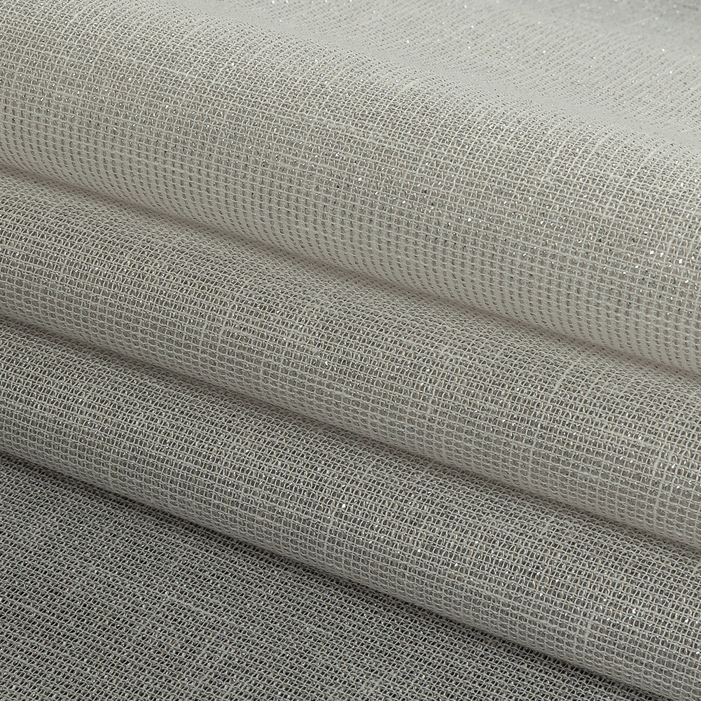 Metallic Drapery Sheers 118" - Ice - British Imported Folded Metallic Drapery Sheers 118" - Ice - British Imported Folded