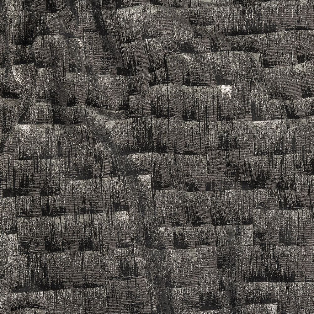 Metallic Drapery Woven - Charcoal Ikat - British Imported Metallic Drapery Woven - Charcoal Ikat - British Imported