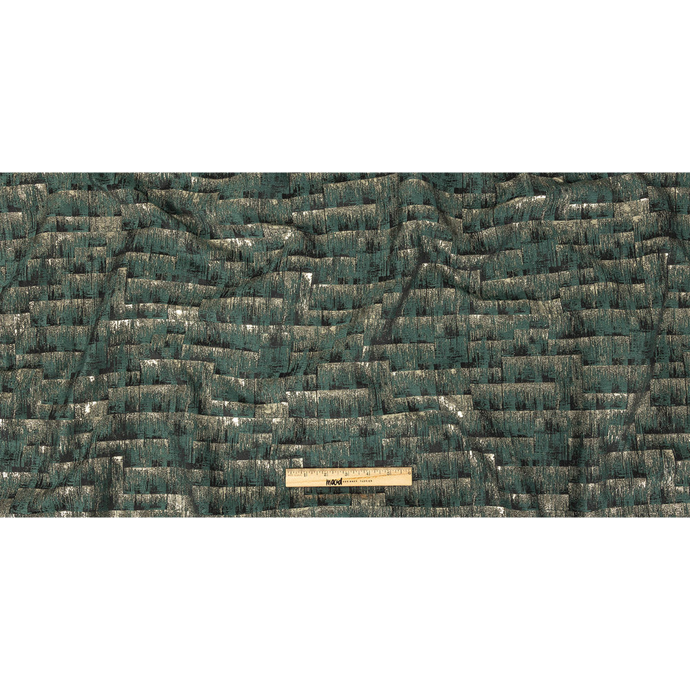 Metallic Drapery Woven - Emerald Ikat - British Imported Full Metallic Drapery Woven - Emerald Ikat - British Imported Full
