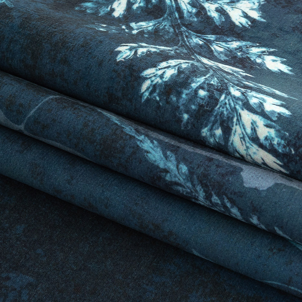 Polyester Knit Microvelvet - Indigo - British Imported Folded Polyester Knit Microvelvet - Indigo - British Imported Folded