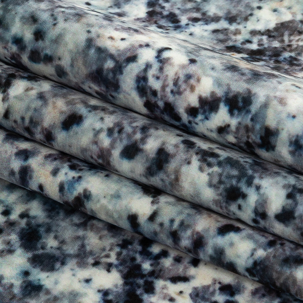 Polyester Knit Microvelvet - Alpine Speckled - British Imported Folded Polyester Knit Microvelvet - Alpine Speckled - British Imported Folded