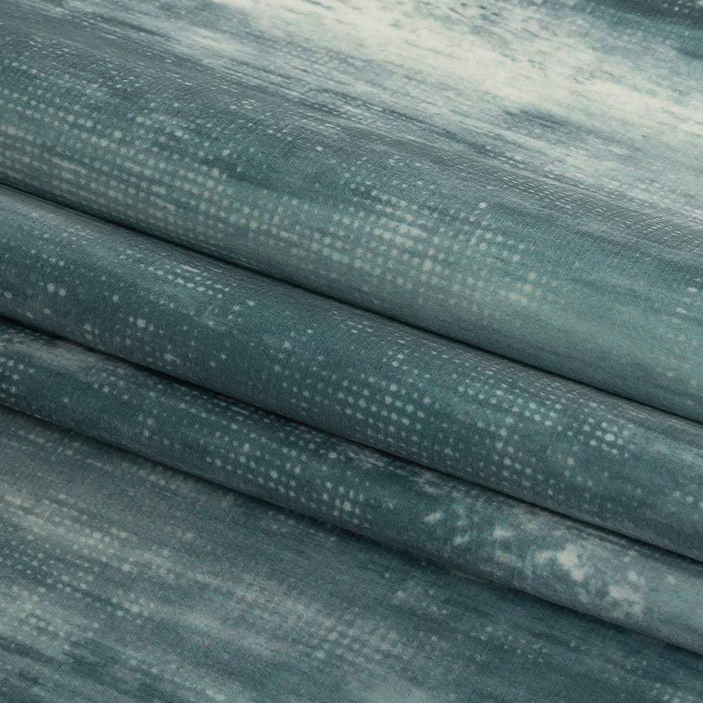 Polyester Knit Microvelvet Print - Alpine Brushstrokes - British Imported Folded Polyester Knit Microvelvet Print - Alpine Brushstrokes - British Imported Folded