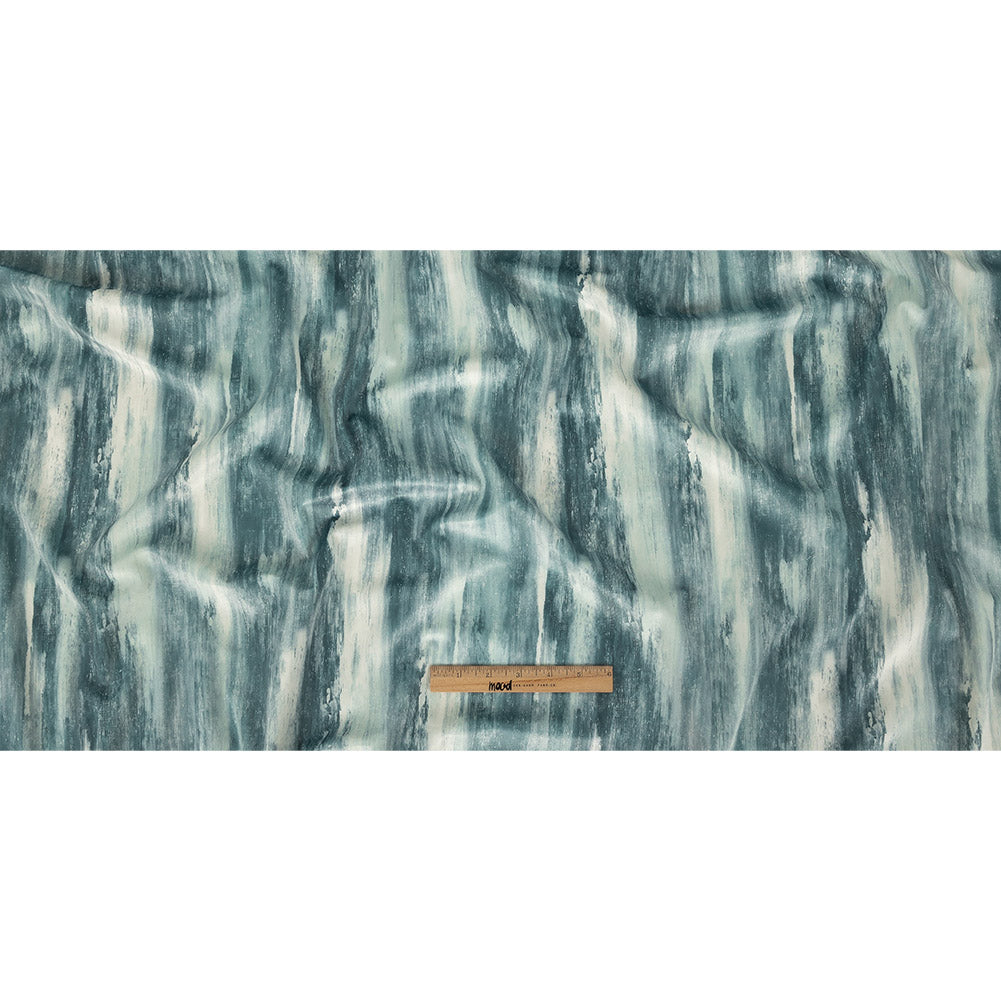 Polyester Knit Microvelvet Print - Alpine Brushstrokes - British Imported Full Polyester Knit Microvelvet Print - Alpine Brushstrokes - British Imported Full