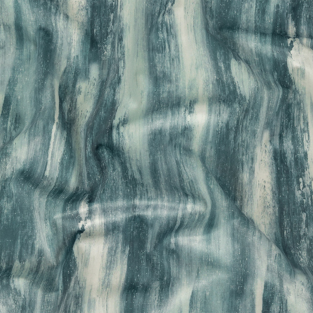 Polyester Knit Microvelvet Print - Alpine Brushstrokes - British Imported Polyester Knit Microvelvet Print - Alpine Brushstrokes - British Imported