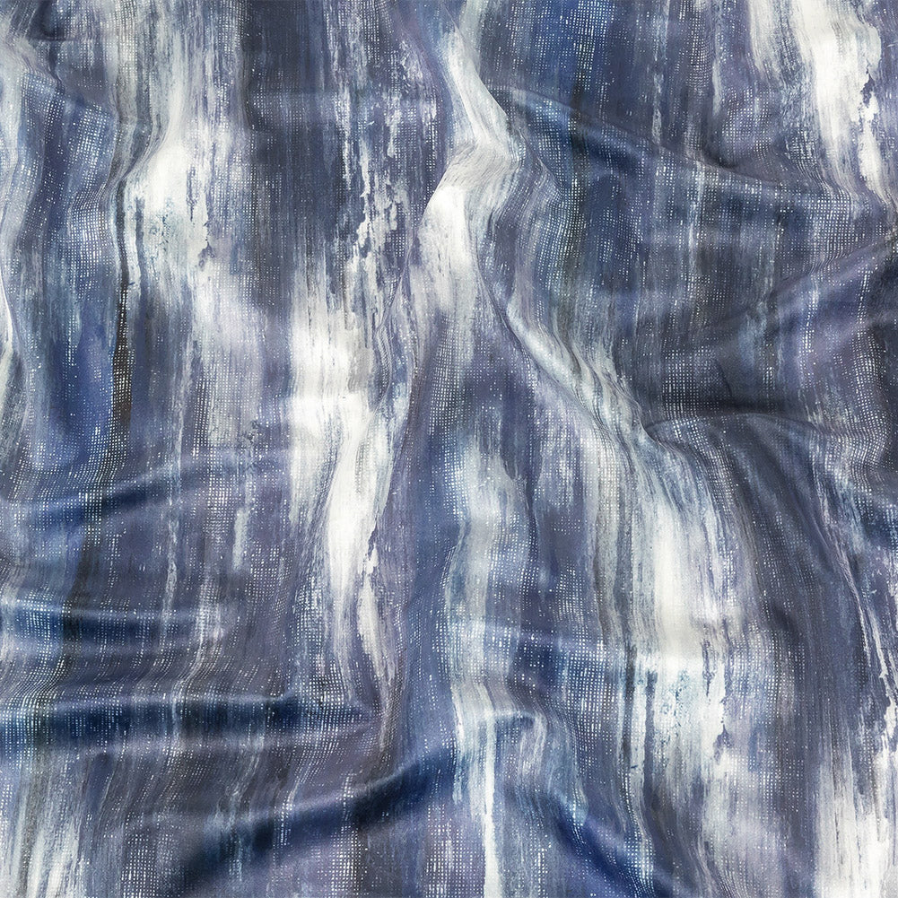Polyester Knit Microvelvet Print - Amethyst Brushstrokes - British Imported Polyester Knit Microvelvet Print - Amethyst Brushstrokes - British Imported