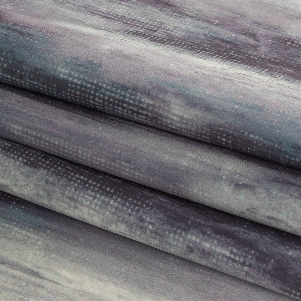 Polyester Knit Microvelvet Print - Mist Brushstrokes - British Imported Folded Polyester Knit Microvelvet Print - Mist Brushstrokes - British Imported Folded