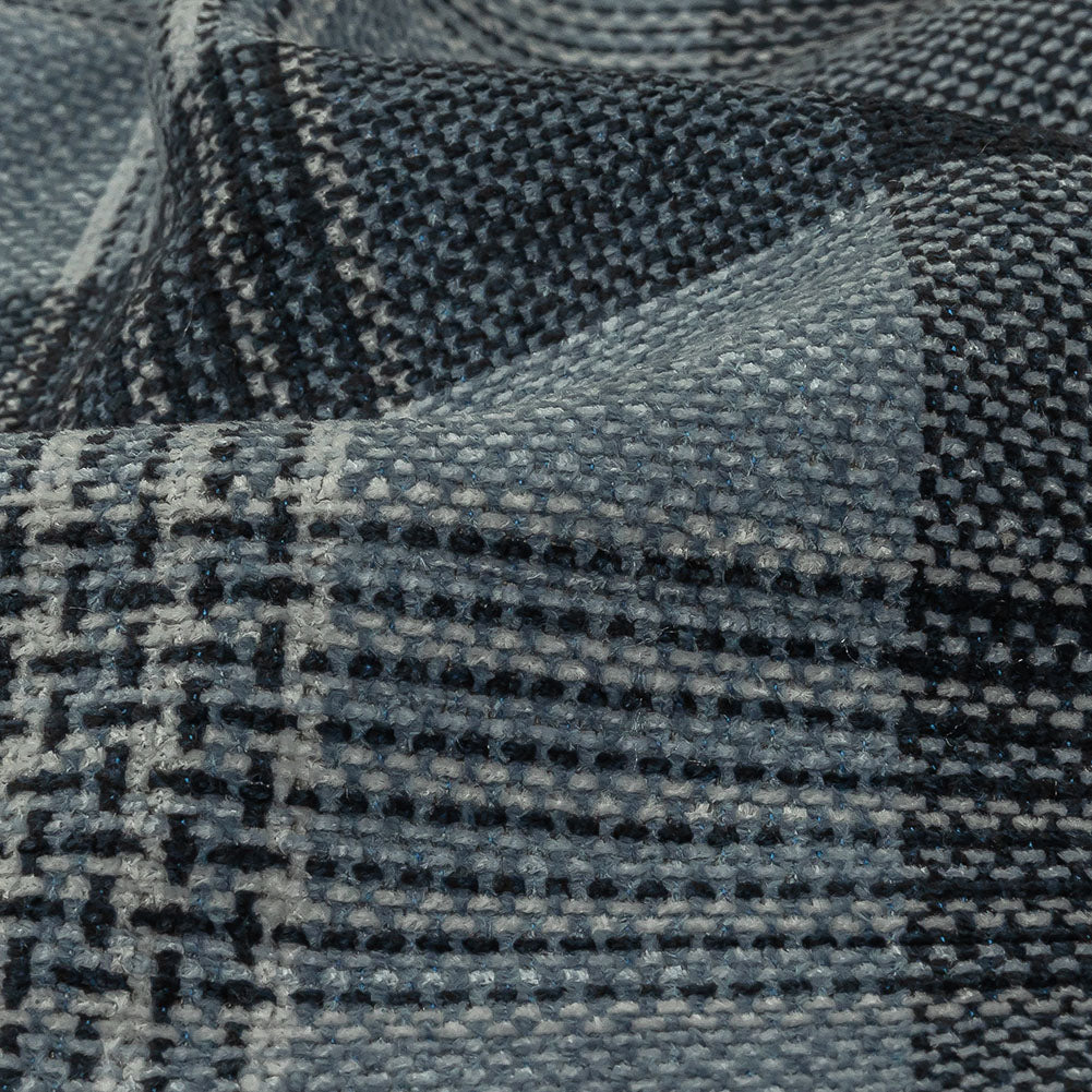 Polyester Chenille - Ink Plaid - British Imported Detail Polyester Chenille - Ink Plaid - British Imported Detail