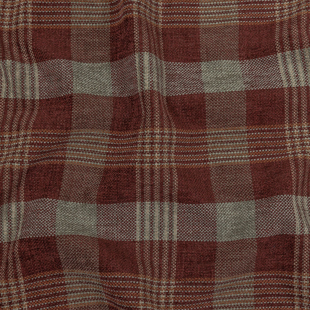 Polyester Chenille - Saffron Plaid - British Imported Polyester Chenille - Saffron Plaid - British Imported