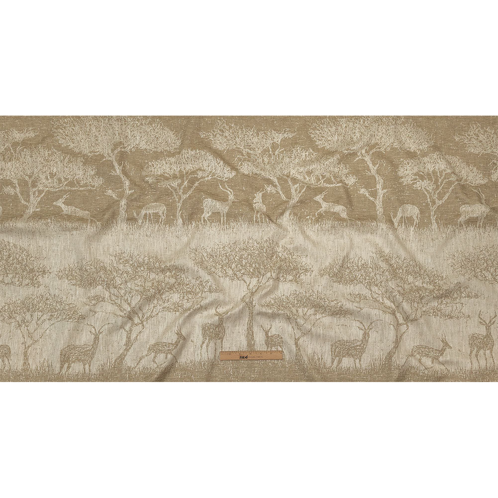 Drapery Jacquard Panel - Ochre Antelope in the Wild - British Imported Full Drapery Jacquard Panel - Ochre Antelope in the Wild - British Imported Full