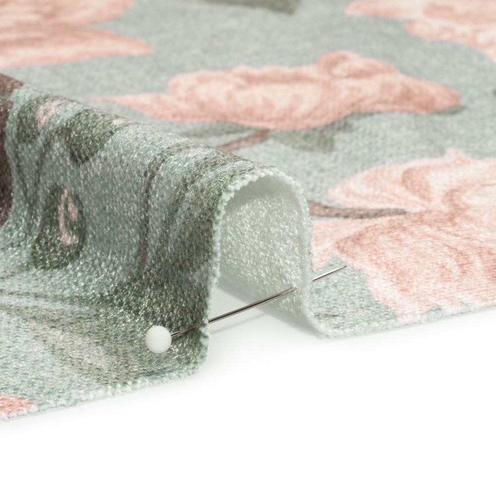 Printed Chenille Woven - Blush Floral - British Imported Detail Printed Chenille Woven - Blush Floral - British Imported Detail