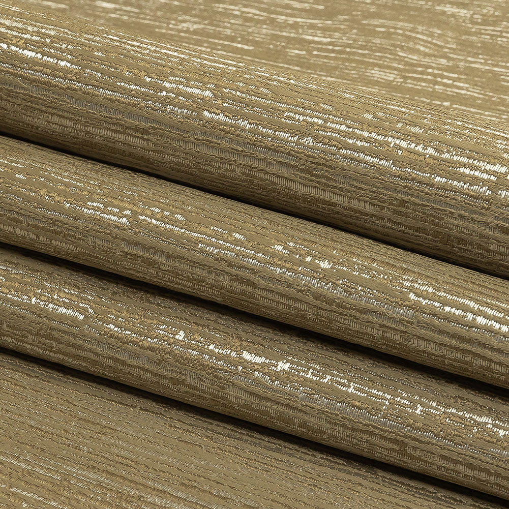 Recycled Polyester Jacquard - Gold Striated - British Imported Folded Recycled Polyester Jacquard - Gold Striated - British Imported Folded