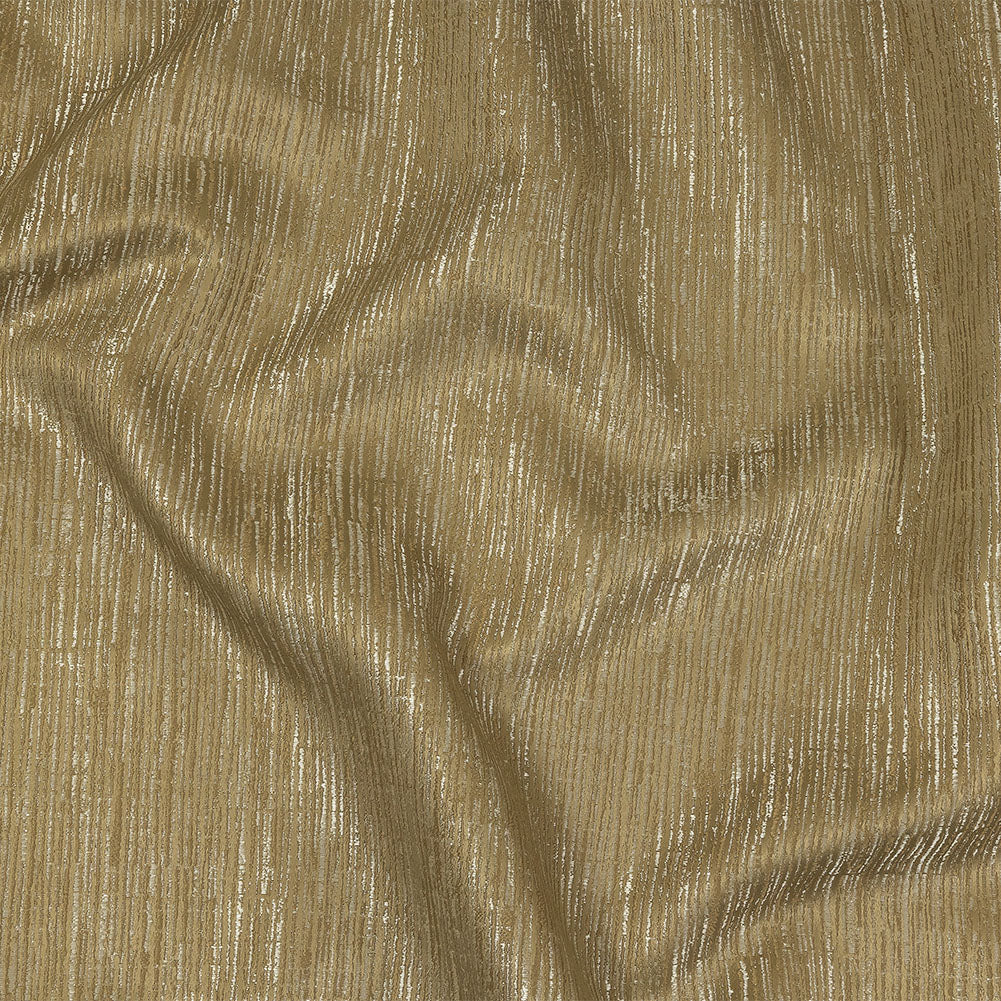Recycled Polyester Jacquard - Gold Striated - British Imported Recycled Polyester Jacquard - Gold Striated - British Imported