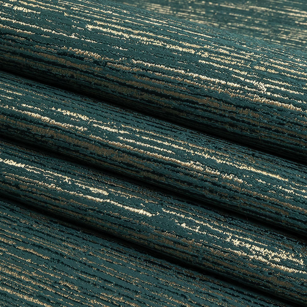 Recycled Polyester Jacquard - Peacock Striated - British Imported Folded Recycled Polyester Jacquard - Peacock Striated - British Imported Folded