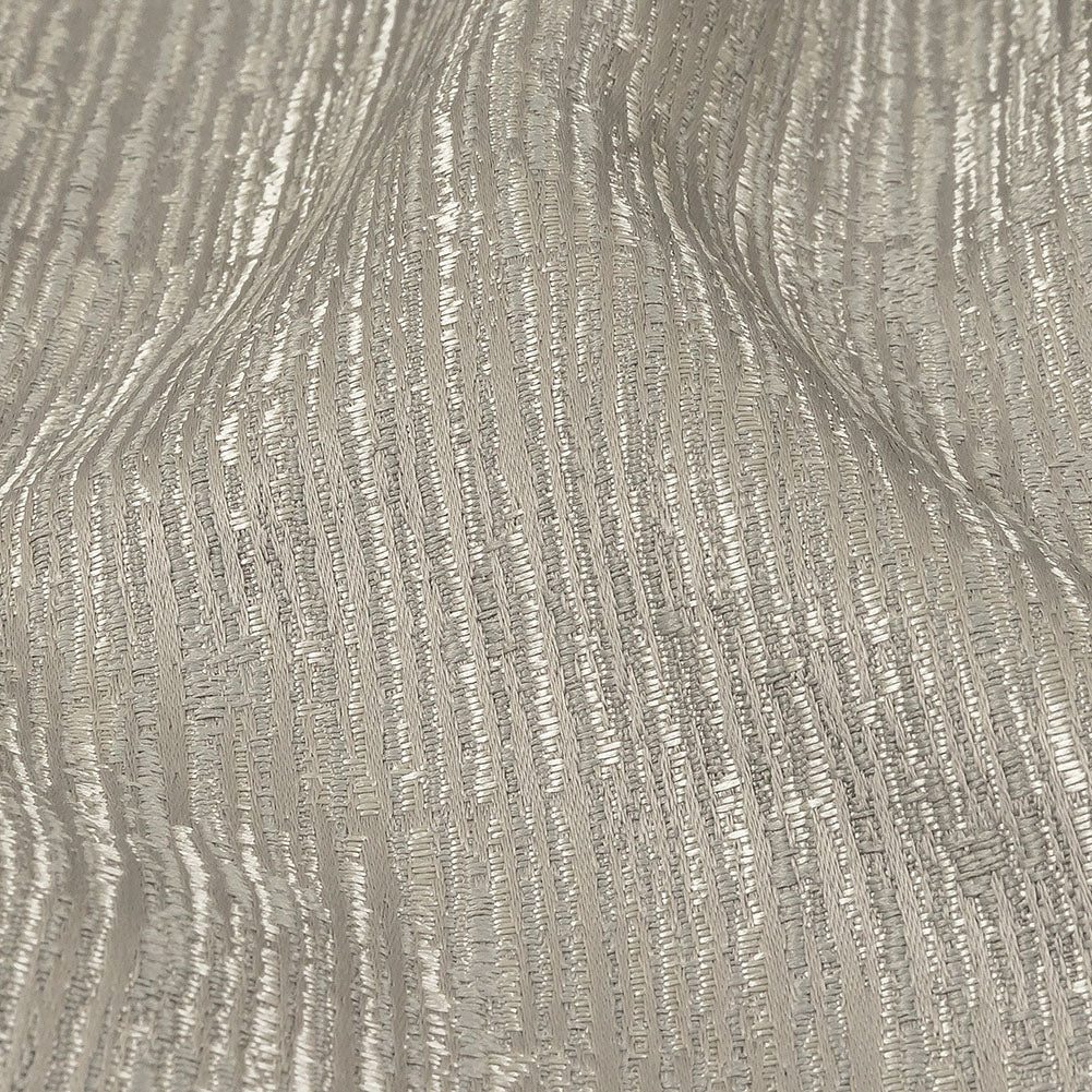 Recycled Polyester Jacquard - Platinum Striated - British Imported Detail Recycled Polyester Jacquard - Platinum Striated - British Imported Detail