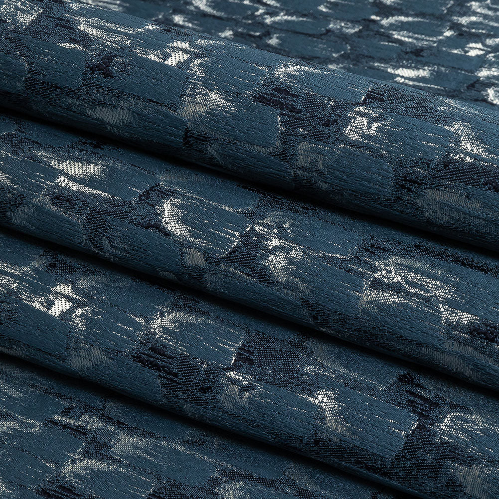 Recycled Polyester Jacquard - Danube Abstract Brushstrokes - British Imported Folded Recycled Polyester Jacquard - Danube Abstract Brushstrokes - British Imported Folded