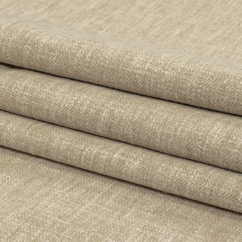 British Imported Heathered Champagne Recycled Polyester Drapery Woven Folded British Imported Heathered Champagne Recycled Polyester Drapery Woven Folded