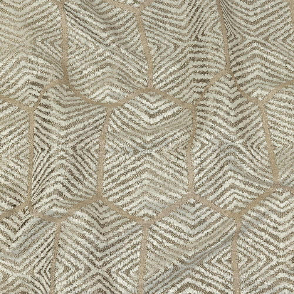 British Imported Champagne Geometric Chevron Recycled Polyester Jacquard British Imported Champagne Geometric Chevron Recycled Polyester Jacquard
