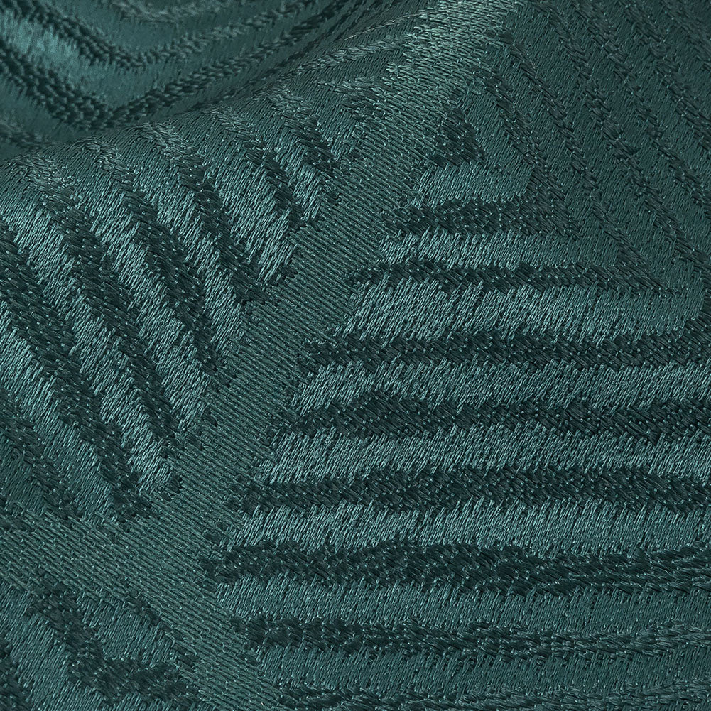 British Imported Peacock Geometric Chevron Recycled Polyester Jacquard Detail British Imported Peacock Geometric Chevron Recycled Polyester Jacquard Detail