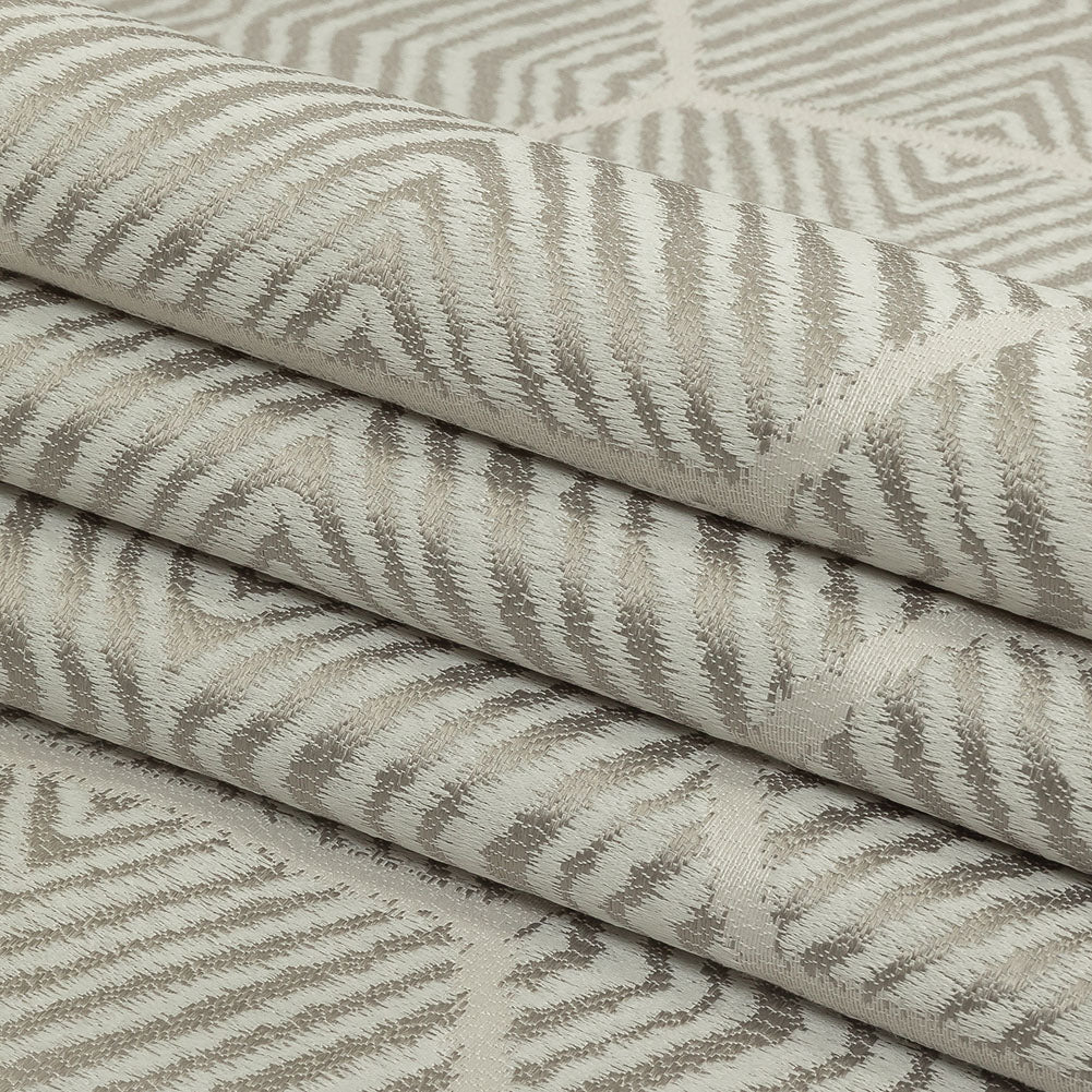British Imported Platinum Geometric Chevron Recycled Polyester Jacquard Folded British Imported Platinum Geometric Chevron Recycled Polyester Jacquard Folded