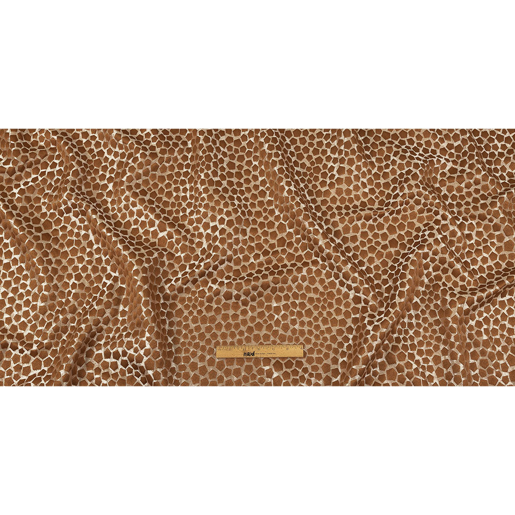 British Imported Copper Satin-Faced Pentagonal Drapery Jacquard Full British Imported Copper Satin-Faced Pentagonal Drapery Jacquard Full