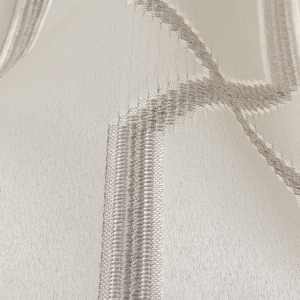 British Imported Platinum Satin-Faced Geometric Drapery Jacquard Detail British Imported Platinum Satin-Faced Geometric Drapery Jacquard Detail