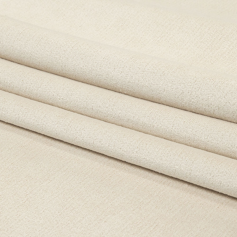 Micro Polyester Chenille - Ivory - British Imported Folded Micro Polyester Chenille - Ivory - British Imported Folded