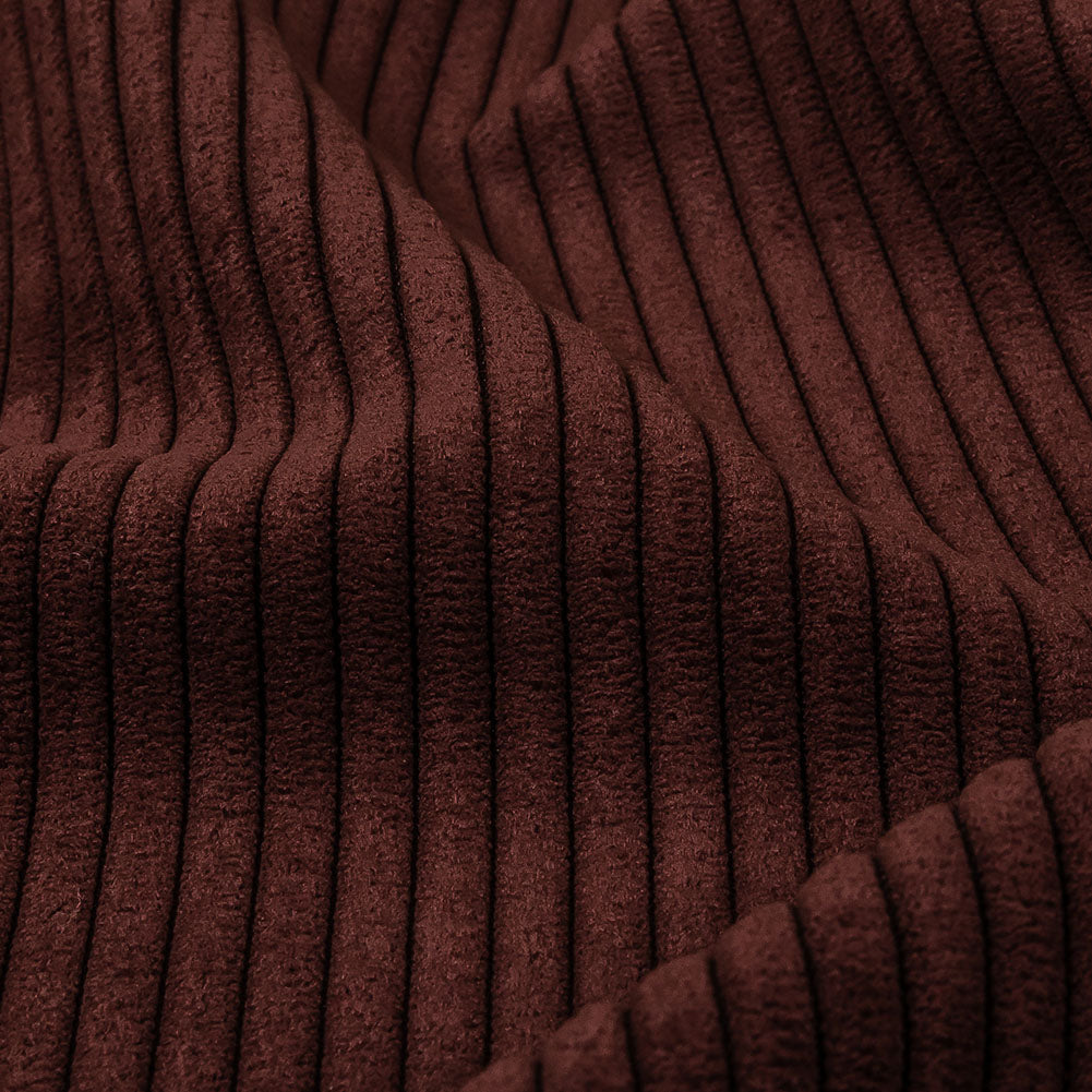 Plush Ribbed Velvet - Claret - British Imported Detail Plush Ribbed Velvet - Claret - British Imported Detail