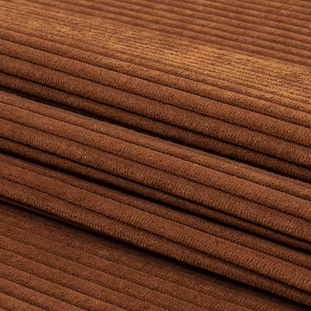Plush Ribbed Velvet - Cognac - British Imported Folded Plush Ribbed Velvet - Cognac - British Imported Folded