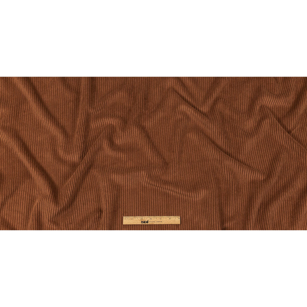 Plush Ribbed Velvet - Cognac - British Imported Full Plush Ribbed Velvet - Cognac - British Imported Full