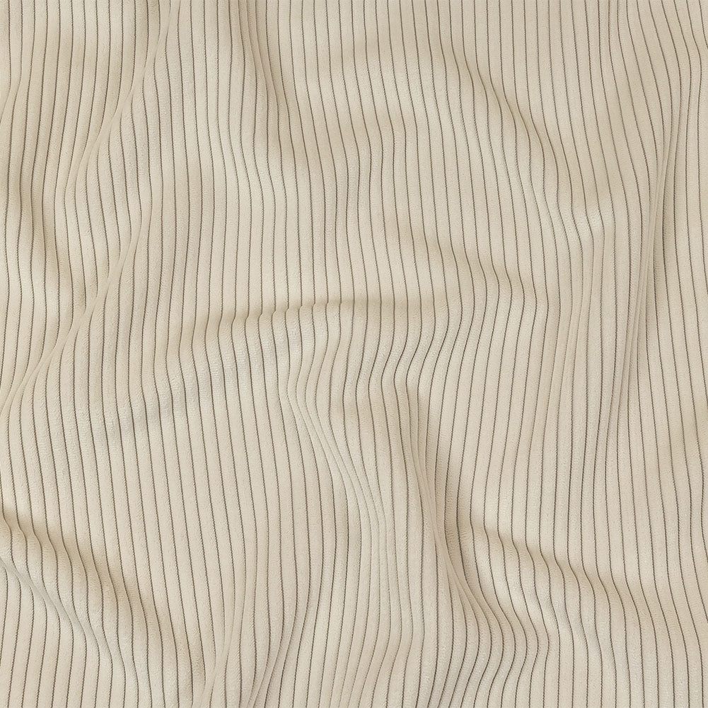 Plush Ribbed Velvet - Ivory - British Imported Plush Ribbed Velvet - Ivory - British Imported