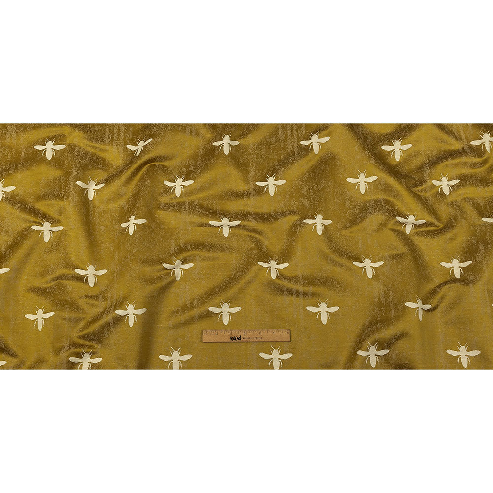 Slubbed Drapery Jacquard - Zest Buzzing Bees - British Imported Full Slubbed Drapery Jacquard - Zest Buzzing Bees - British Imported Full