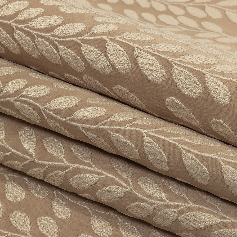Polyester Jacquard - Linen Cascading Vines - British Imported Folded Polyester Jacquard - Linen Cascading Vines - British Imported Folded