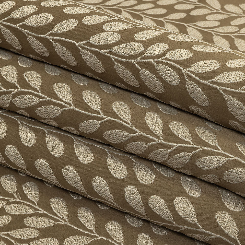 Polyester Jacquard - Olive Cascading Vines - British Imported Folded Polyester Jacquard - Olive Cascading Vines - British Imported Folded