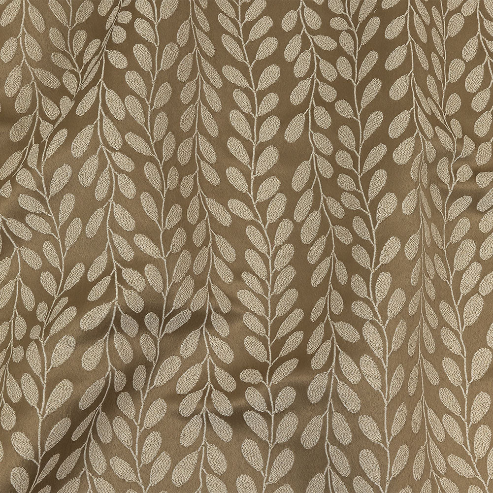 Polyester Jacquard - Olive Cascading Vines - British Imported Polyester Jacquard - Olive Cascading Vines - British Imported