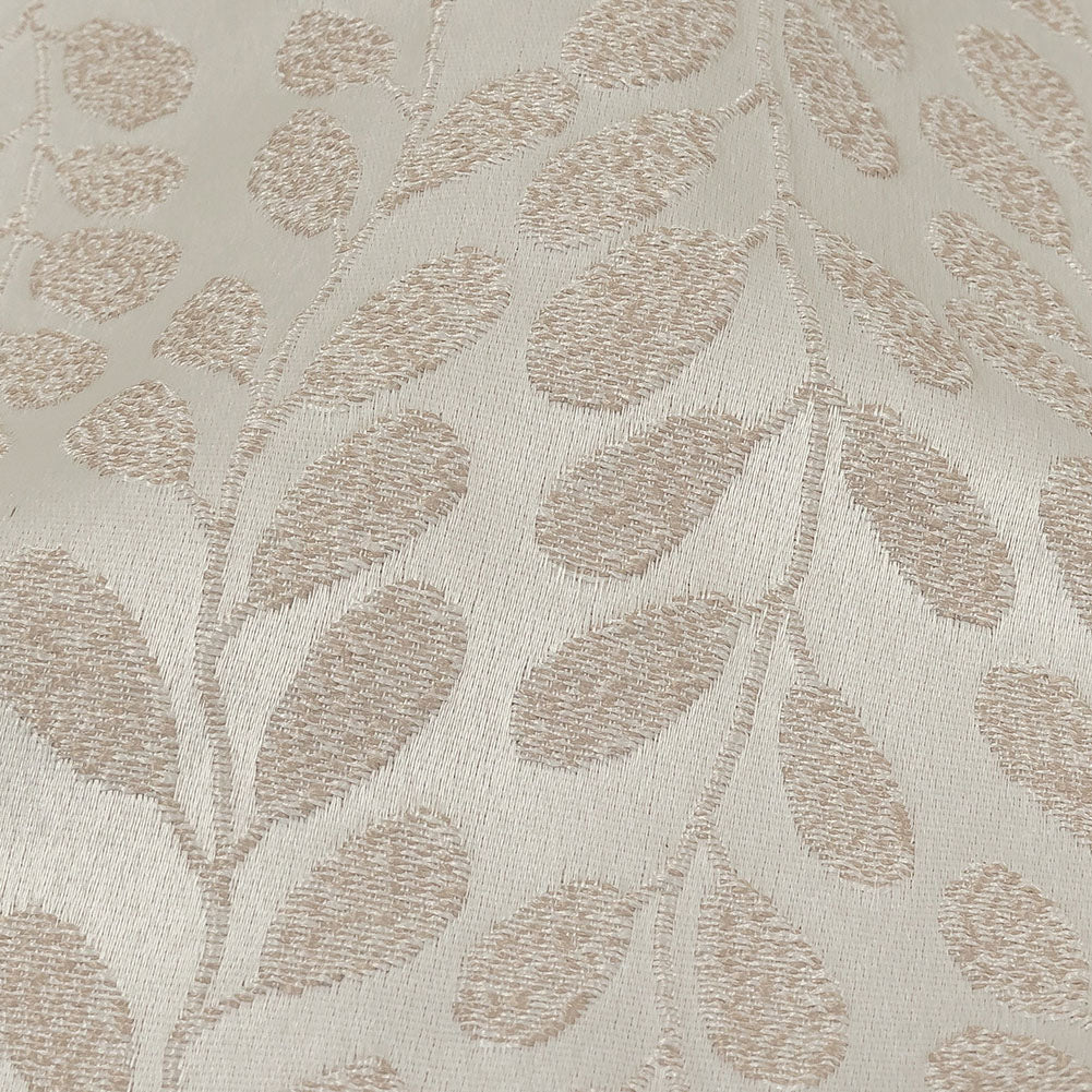Polyester Jacquard - Oyster Cascading Vines - British Imported Detail Polyester Jacquard - Oyster Cascading Vines - British Imported Detail