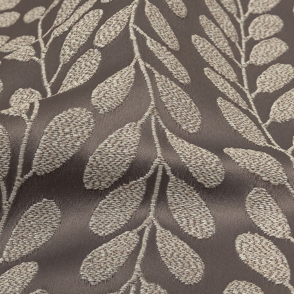 Polyester Jacquard - Slate Cascading Vines - British Imported Detail Polyester Jacquard - Slate Cascading Vines - British Imported Detail