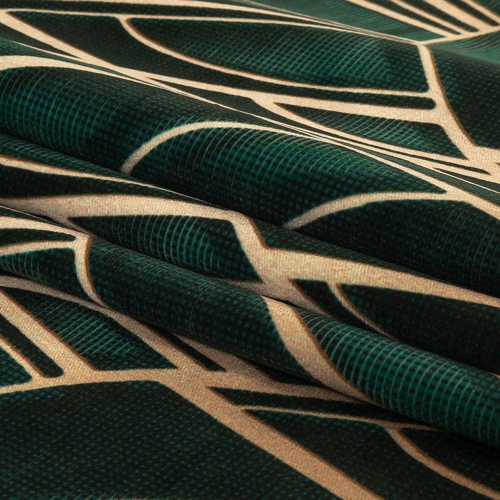 Printed Microvelvet - Emerald Labyrinth of Arches - British Imported Folded Printed Microvelvet - Emerald Labyrinth of Arches - British Imported Folded