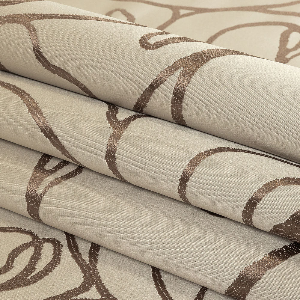 Drapery Jacquard - Latte Face to Face - British Imported Folded Drapery Jacquard - Latte Face to Face - British Imported Folded