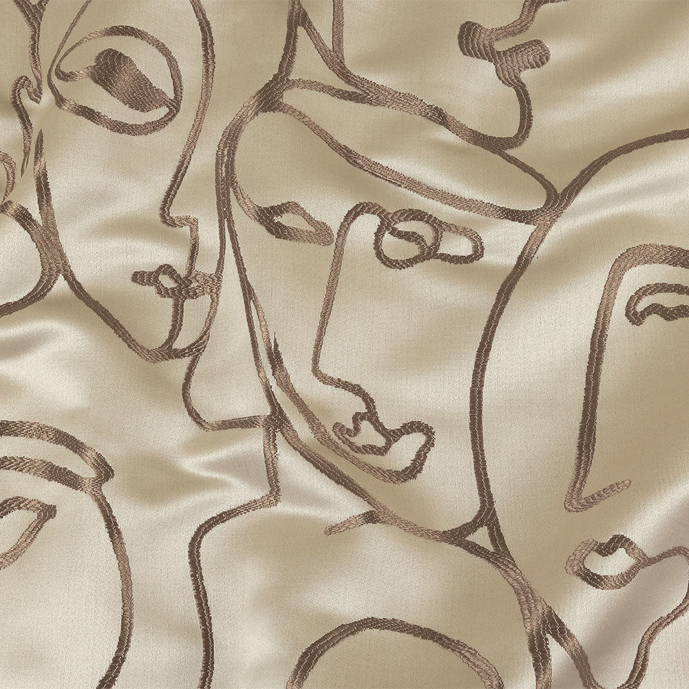 Drapery Jacquard - Latte Face to Face - British Imported Drapery Jacquard - Latte Face to Face - British Imported