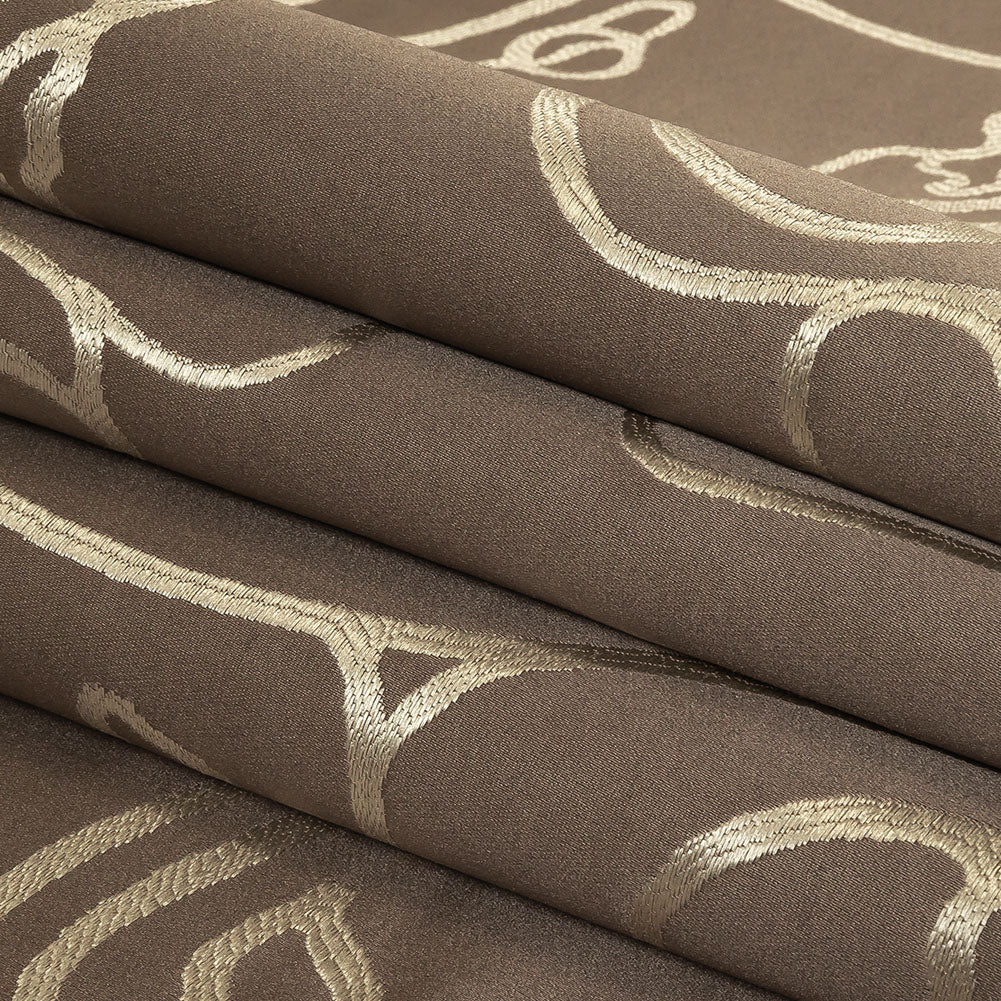 Drapery Jacquard - Praline Face to Face - British Imported Folded Drapery Jacquard - Praline Face to Face - British Imported Folded