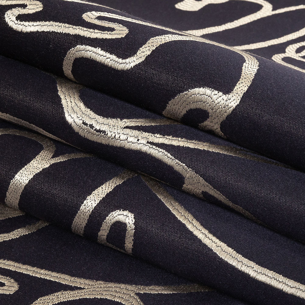 Drapery Jacquard - Sapphire Face to Face - British Imported Folded Drapery Jacquard - Sapphire Face to Face - British Imported Folded