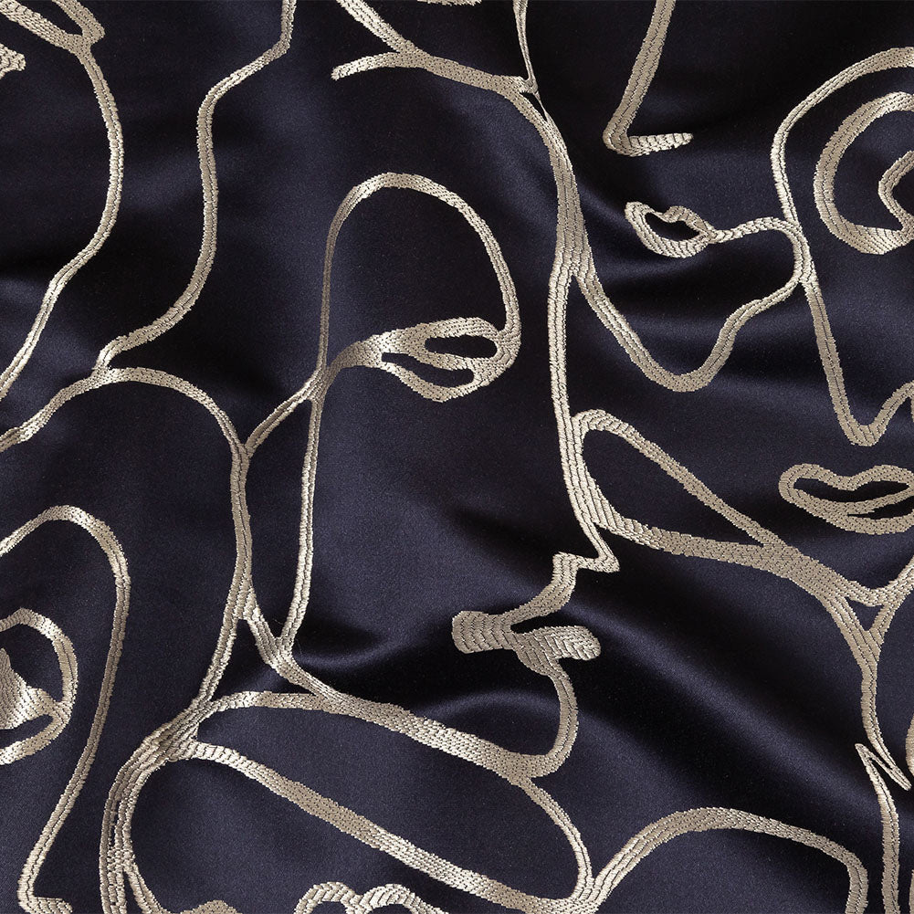 Drapery Jacquard - Sapphire Face to Face - British Imported Drapery Jacquard - Sapphire Face to Face - British Imported