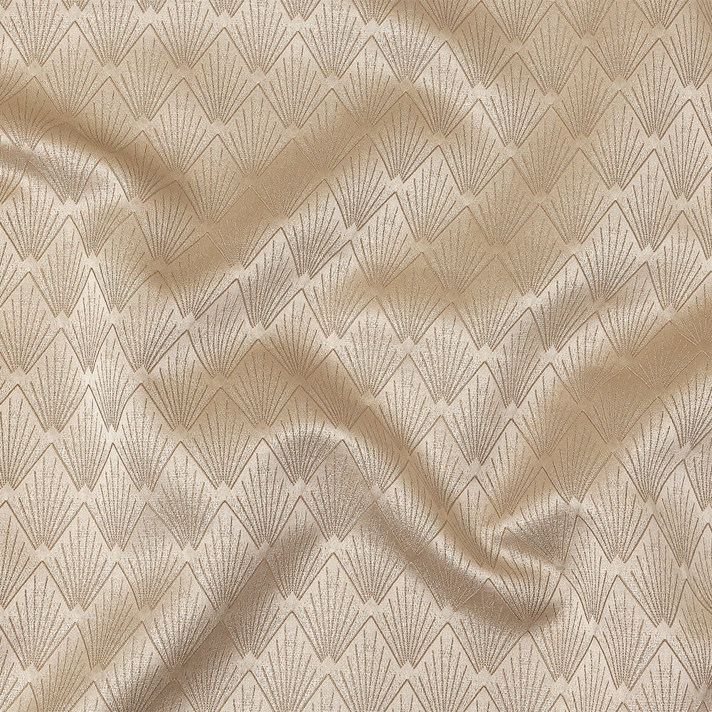 Metallic Drapery Jacquard - Nougat Digital Spots - British Imported Metallic Drapery Jacquard - Nougat Digital Spots - British Imported