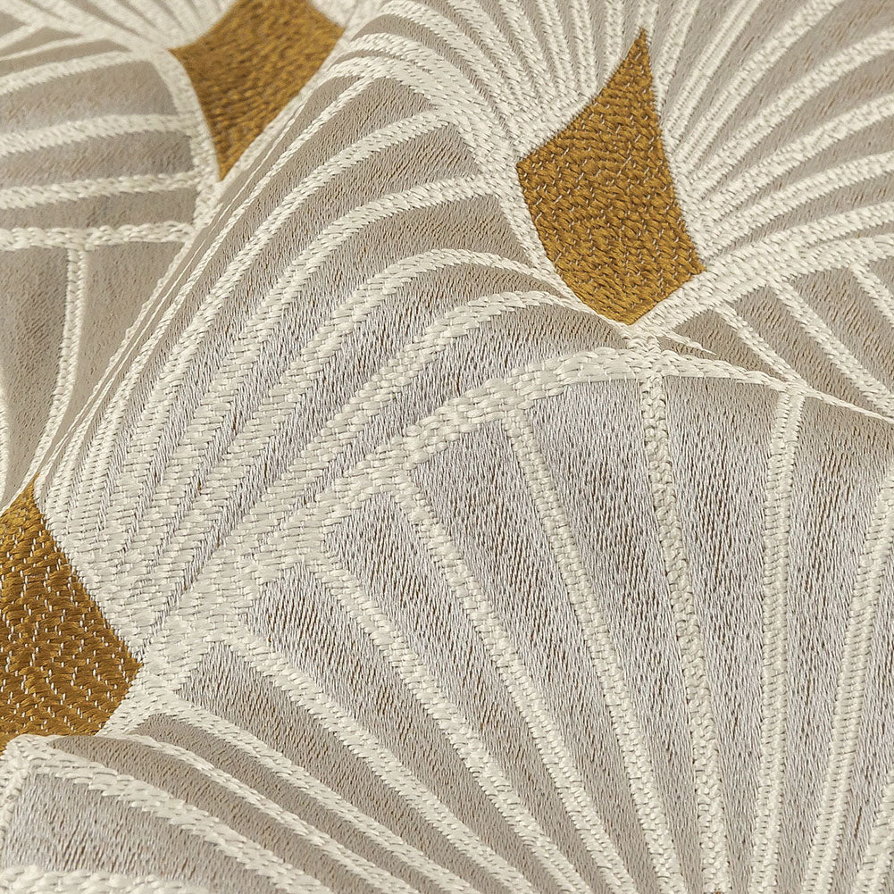 Drapery Jacquard - Ochre Maze of Fans - British Imported Detail Drapery Jacquard - Ochre Maze of Fans - British Imported Detail